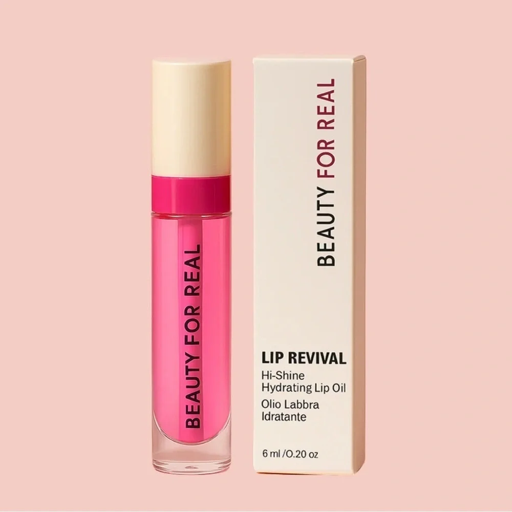 Beauty For Real Lip Revival Hi-Shine Hydrating Lip Oil in Raspberry Beret